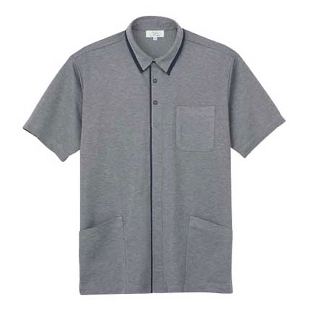 KIRAKU（トンボ） ニットシャツ グレーモク 4L（身丈80cm） CR212-03 4L 1枚（ご注文単位1枚）【直送品】