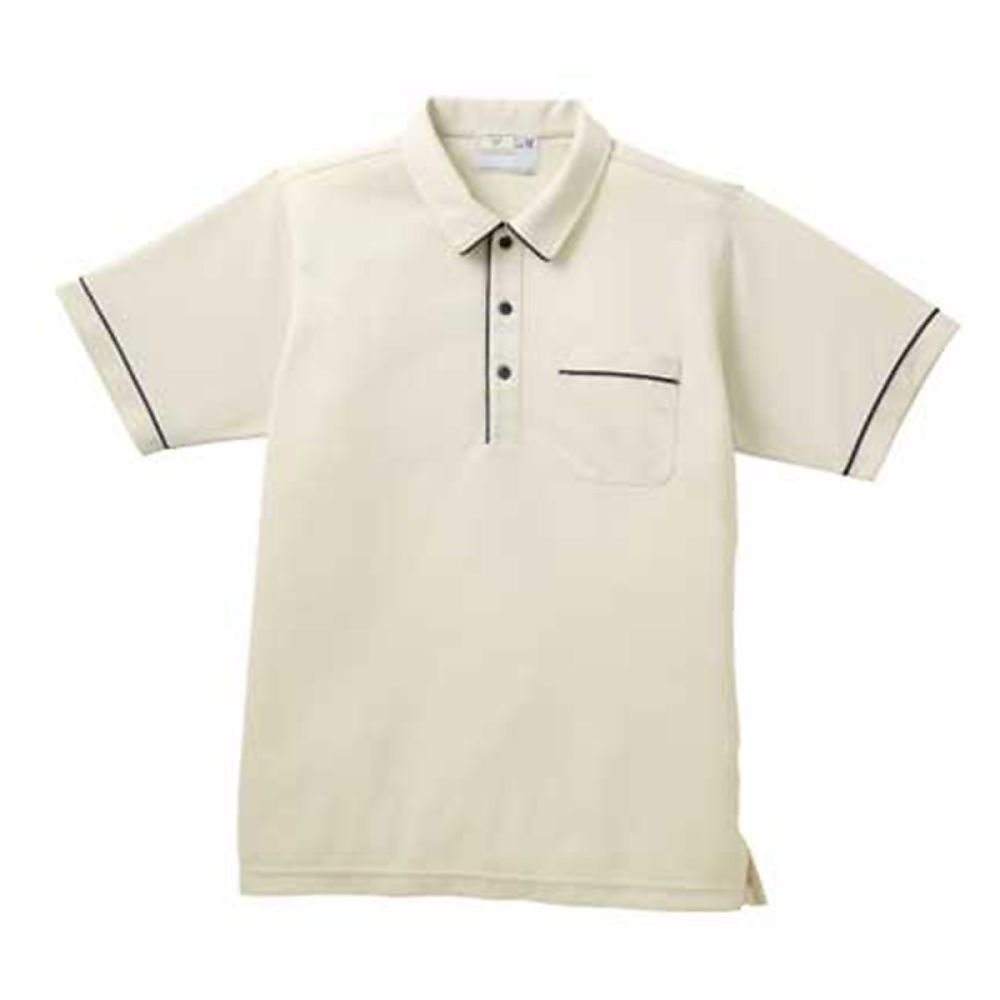 KIRAKU（トンボ） ニットシャツ チェックベージュ 4L（身丈80cm） CR123-28 4L 1枚（ご注文単位1枚）【直送品】