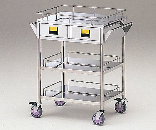 ナビス（アズワン） カラフルカート 3段-黄 600×450×855mm K3S-Y 1台（ご注文単位1台）【直送品】