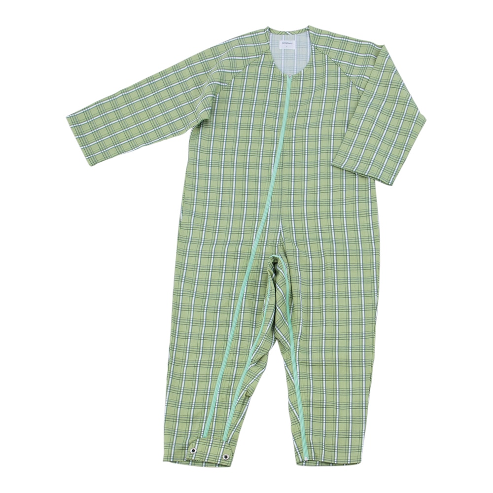 萬楽 マンラク2型ねまき グリーンチェック M MR-1002 1枚（ご注文単位1枚）【直送品】