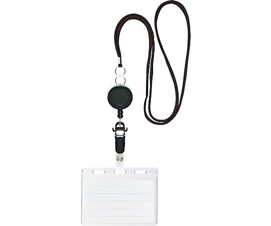 ソニック リール式吊下げ名札 チャックタイプ黒 NF-412-D 1個（ご注文単位1個）【直送品】