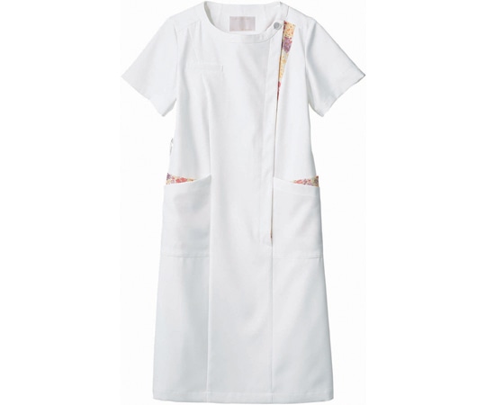 住商モンブラン ナースワンピース 半袖 オフホワイト/アメリ ピンク S LW411-12 S 1枚（ご注文単位1枚）【直送品】