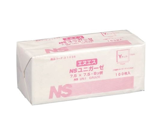 日昭産業 ユニガーゼ 7.5×7.5cm Yカット 1セット（100枚×40包入） 31008 1セット（ご注文単位1セット）【直送品】