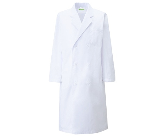 KAZEN メンズ診察衣W型長袖 白 3L 115-20 3L 1枚（ご注文単位1枚）【直送品】