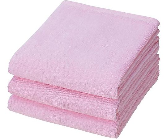 東進 高耐久性フェイスタオル ピンク 3枚 KU-171 1パック(ご注文単位1パック)【直送品】