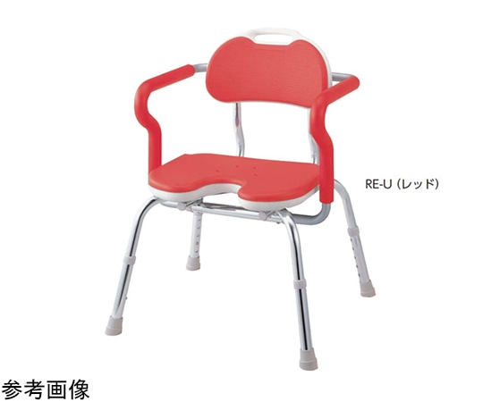 アロン化成 ひじ掛け付シャワーベンチ RE-U ブルー 536-230 1個（ご注文単位1個）【直送品】