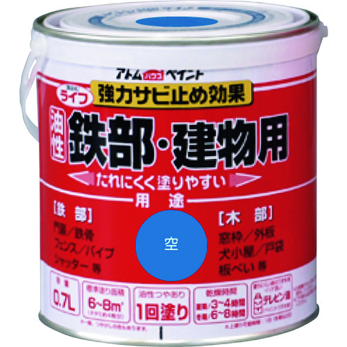 トラスコ中山 アトムペイント 油性鉄部・木部用 ライフ 0.7L 空(ご注文単位1缶)【直送品】