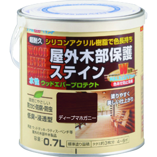 トラスコ中山 アトムペイント 水性ウッドエバープロテクト 0.7L ディープマホガニー(ご注文単位1缶)【直送品】