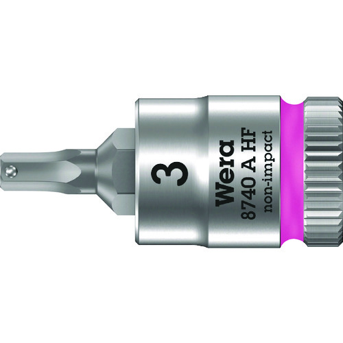 トラスコ中山 Wera 8740A HFソケット Hex-Plus3.0x28mm（ご注文単位1個）【直送品】