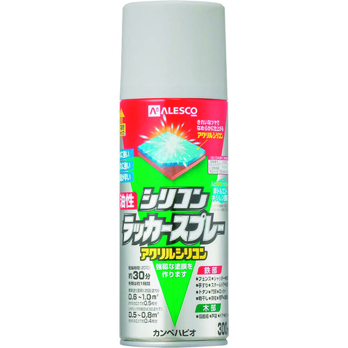 トラスコ中山 KANSAI 油性シリコンラッカースプレー シルバーメタリック 300ml(ご注文単位1本)【直送品】