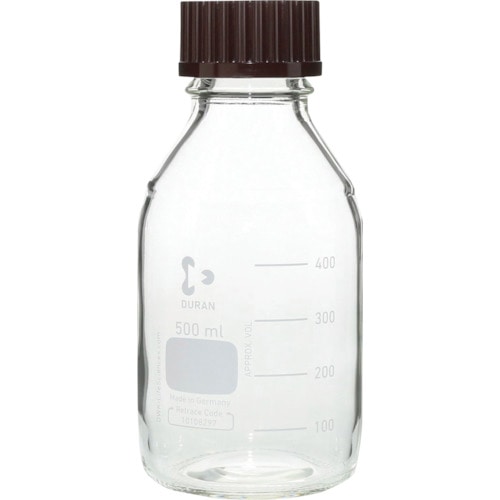 トラスコ中山 SIBATA ねじ口びん 500ml 赤キャップ付（ご注文単位1個）【直送品】