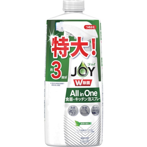 トラスコ中山 P&G ジョイ W除菌 ALLinONE 食器+キッチン 緑茶の香り 詰め替え 約3回分 630ml(ご注文単位1本)【直送品】