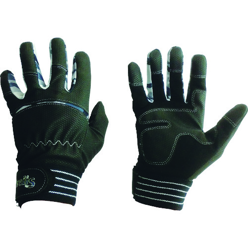 トラスコ中山 富士手袋 合皮手袋 ブレリスストロングキャッチ ブルー迷彩 M(ご注文単位1組)【直送品】