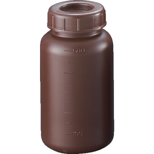 トラスコ中山 サンプラ PE広口遮光瓶 500ml (100個入)(ご注文単位1箱)【直送品】