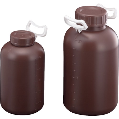トラスコ中山 サンプラ PE取手付広口遮光瓶 10L(ご注文単位1個)【直送品】