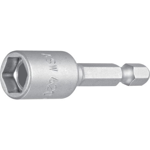 トラスコ中山 エーエスダブリュー ソケットビット 差込角6.35x対辺7.0mm 全長50mm(ご注文単位1個)【直送品】