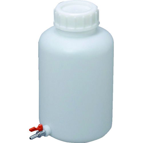 トラスコ中山 瑞穂 ポリタンク 広口瓶 ボールコック付 10L 乳白色(ご注文単位1個)【直送品】