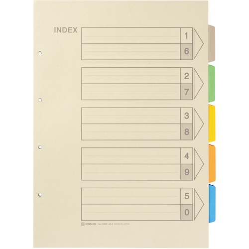 トラスコ中山 キングジム カラ-インデックス 10×325×325mm(ご注文単位1セット)【直送品】