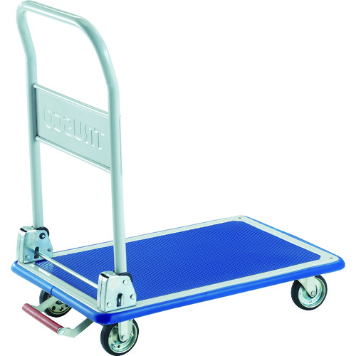 トラスコ中山 TRUSCO プレス製台車 ドンキーカート 折りたたみ式740×480 ピン式固定車ストッパー付(ご注文単位1台)【直送品】