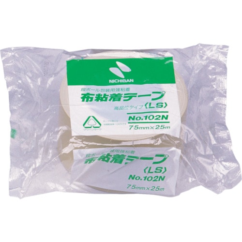 トラスコ中山 ニチバン 布粘着テープ102N黄土-75 75mmX25m(ご注文単位1巻)【直送品】
