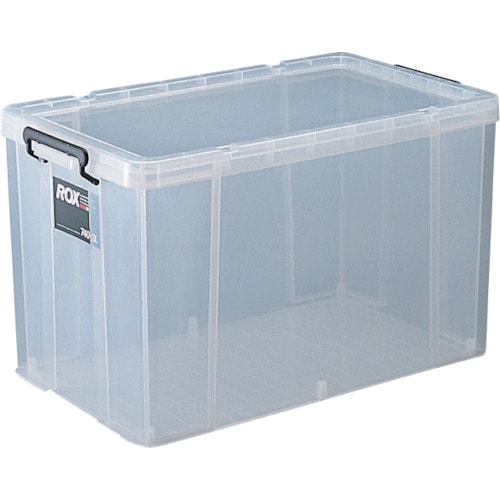 トラスコ中山 TENMA フタ式収納ケース ロックス 740-3L クリア 440×740×430(ご注文単位1個)【直送品】