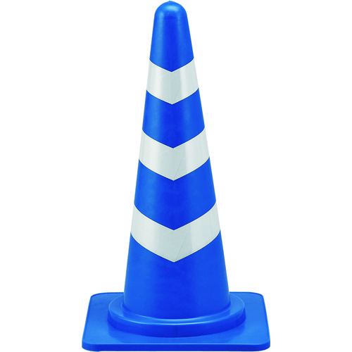 トラスコ中山 緑十字 カラーコーン 青/白反射シート SRC-1BL 高さ:700mm ベース:385mm角 反射タイプ ポリエチレン製(ご注文単位1台)【直送品】