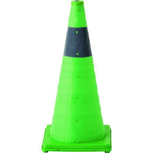 トラスコ中山 緑十字 伸縮式三角コーン 緑 伸縮コーン-G(大) 高さ620mm(ベース295mm角) 反射材付(ご注文単位1本)【直送品】
