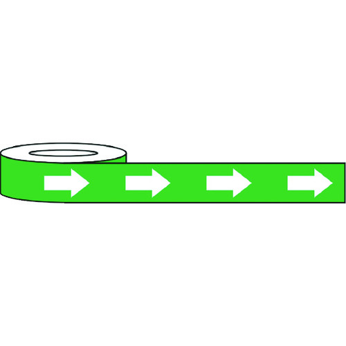 トラスコ中山 セーフラン 耐摩耗標識テープ 75mm×22m 矢印 緑白（ご注文単位1巻）【直送品】
