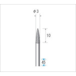 トラスコ中山 ナカニシ クラフトダイヤモンドバー(1Pk(袋)＝3本入)砲弾 刃径3（ご注文単位1パック）【直送品】