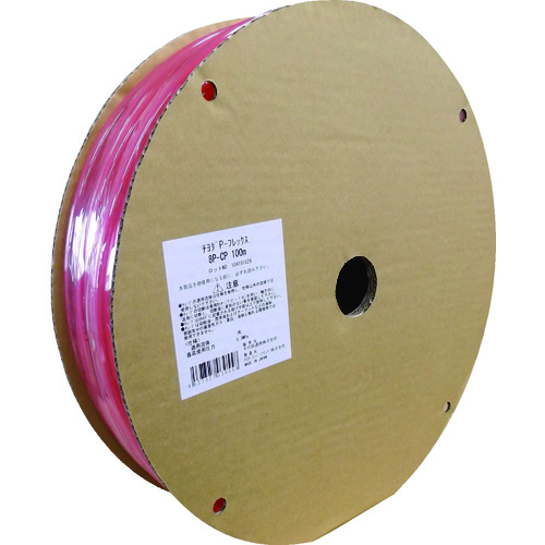 トラスコ中山 チヨダ ポリウレタンチューブ PフレックスチューブCP(透明ピンク)12mm/100m(ご注文単位1本)【直送品】