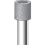 トラスコ中山 ナカニシ 電着ダイヤモンドバー 円筒#100 刃径9×軸径6×55L(ご注文単位1本)【直送品】