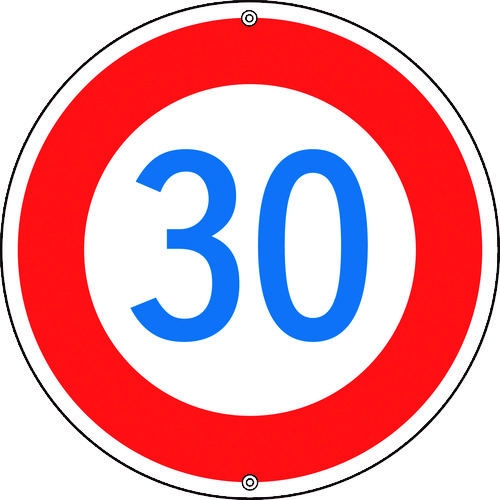 トラスコ中山 緑十字 道路標識・構内用 制限速度30キロ 道路323-30K 600mmΦ スチール（ご注文単位1枚）【直送品】