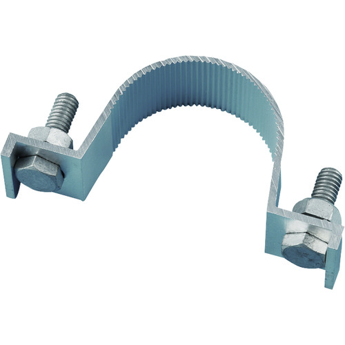 トラスコ中山 緑十字 平リブ用取付金具 丸型ポール/片面表示用 金具605U-S 適合ポール径:60.5mmΦ アルミ製(ご注文単位1個)【直送品】