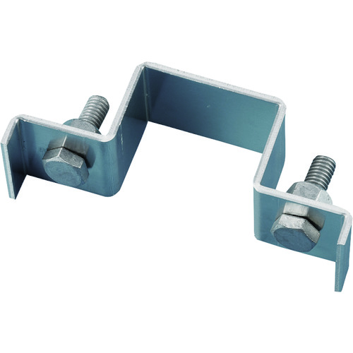 トラスコ中山 緑十字 平リブ用取付金具 角型ポール/片面表示用 金具500K-S 適合ポール径:50×50mm アルミ製(ご注文単位1個)【直送品】