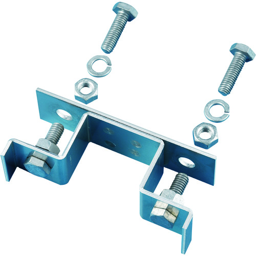 トラスコ中山 緑十字 平リブ用取付金具 角型ポール/両面表示用 金具500K-W 適合ポール径:50×50mm アルミ製(ご注文単位1個)【直送品】