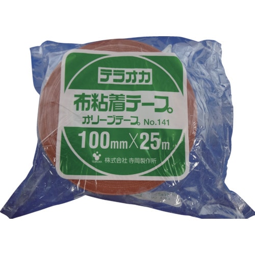 トラスコ中山 TERAOKA オリーブテープ NO.141 100mmX25M(ご注文単位1巻)【直送品】