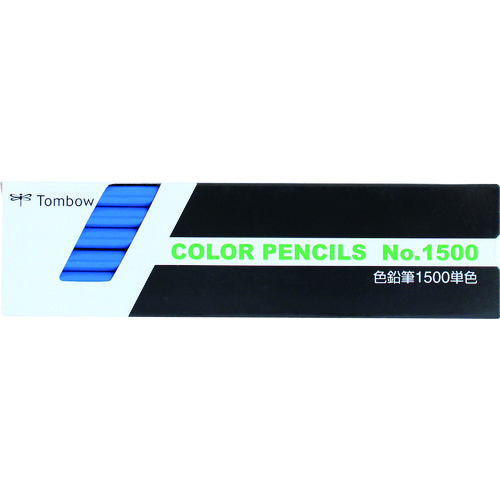 トラスコ中山 Tombow 色鉛筆 1500 単色 青 12本入り(ご注文単位1箱)【直送品】