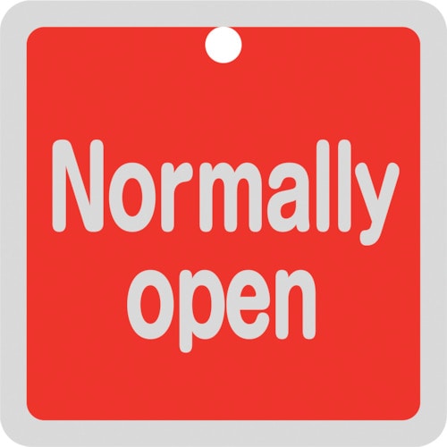 トラスコ中山 緑十字 バルブ開閉札 Normally open(赤) 特15-150A 50×50mm 両面表示 アルミ製(ご注文単位1枚)【直送品】
