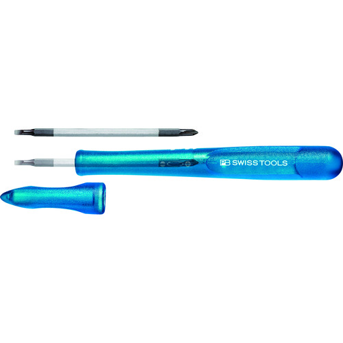 トラスコ中山 PBスイスツールズ レインボー差替式精密ドライバー ブルー（ご注文単位1本）【直送品】