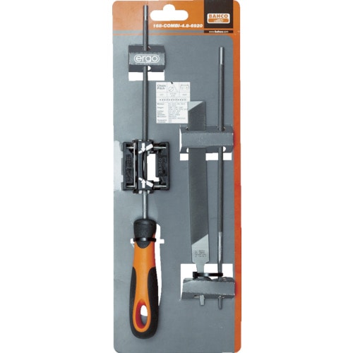 トラスコ中山 バーコ エルゴ チェンソーヤスリセット 刃長200mm 刃幅4.8mm ガイド付き(ご注文単位1セット)【直送品】