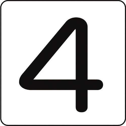 トラスコ中山 緑十字 数字ステッカー 4 HS-4(5P)大 80×80mm 5枚組 アルミ(ご注文単位1組)【直送品】