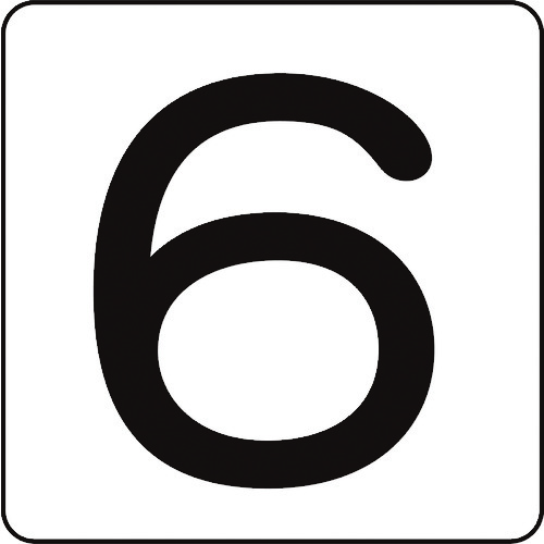 トラスコ中山 緑十字 数字ステッカー 6 HS-6(5P)大 80×80mm 5枚組 アルミ(ご注文単位1組)【直送品】