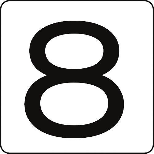 トラスコ中山 緑十字 数字ステッカー 8 HS-8(5P)大 80×80mm 5枚組 アルミ(ご注文単位1組)【直送品】