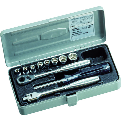 トラスコ中山 TONE ソケットレンチセット 差込角6.35mm 11点セット(ご注文単位1セット)【直送品】