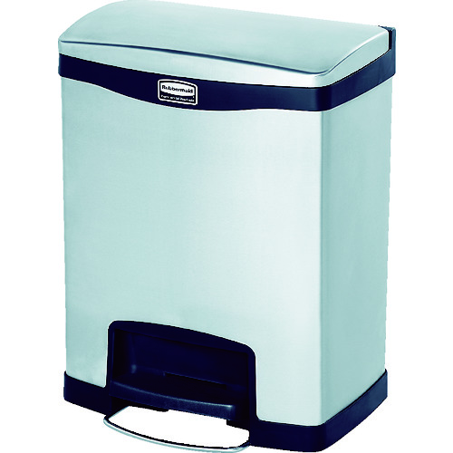 トラスコ中山 ラバーメイド スリムジム ステップオンコンテナ フロントステップ ステンレス 30.3L ブラック(ご注文単位1個)【直送品】