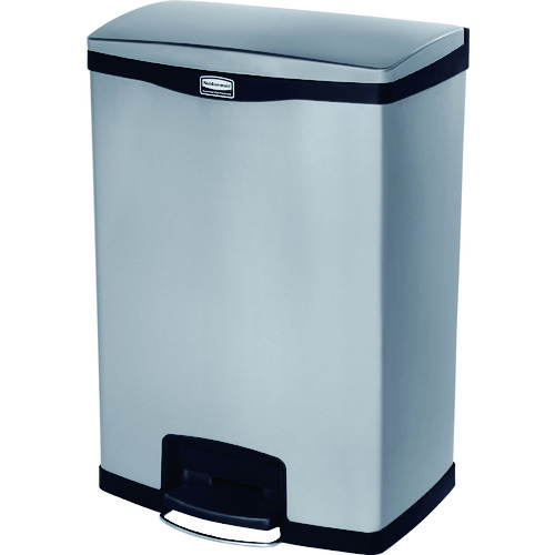 トラスコ中山 ラバーメイド スリムジム ステップオンコンテナ フロントステップ ステンレス 49.2L ブラック(ご注文単位1個)【直送品】