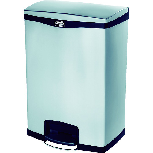 トラスコ中山 ラバーメイド スリムジム ステップオンコンテナ フロントステップ ステンレス 90.8L ブラック(ご注文単位1個)【直送品】