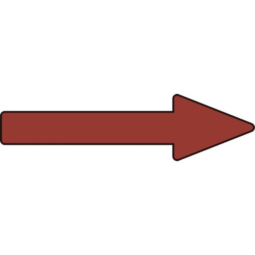 トラスコ中山 緑十字 配管方向表示ステッカー →暗い赤矢印 貼矢48 20×70mm 10枚組 アルミ（ご注文単位1組）【直送品】