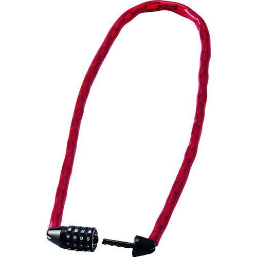 トラスコ中山 緑十字 チェーンロック(ダイヤル錠タイプ) 赤 CD-100R 全長1000mm フリーダイヤル(ご注文単位1本)【直送品】