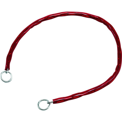 トラスコ中山 緑十字 チェーンロック(錠別売タイプ) 赤 チェイン-80R 長さ800mm 両端リング付(ご注文単位1本)【直送品】